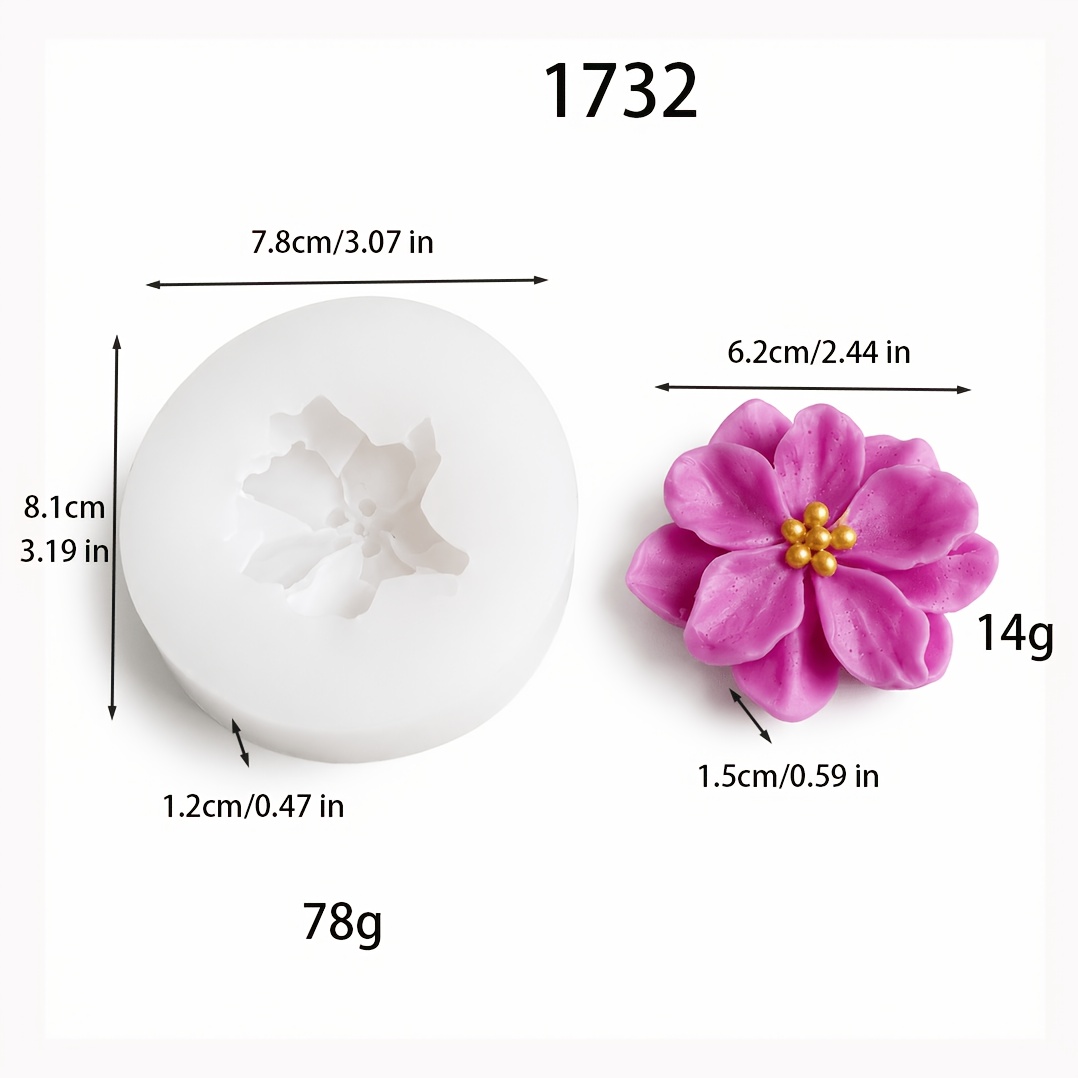 TEMU Silicone Mold For Handmade Gypsum Candles With Camellia Flower Shape Diffuser