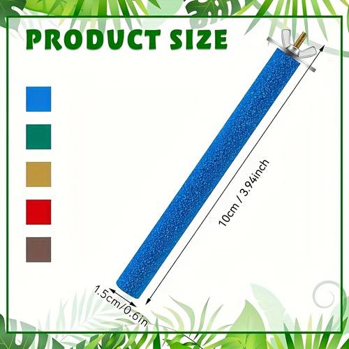 1pc/2pcs/3pcs/4pcs/5pcs Colorful Frosted Parrot Perch, Claw Grinding Stick, Cage Accessory for Budgerigars and Tiger Bearded Dragons, Pet Bird Claw and Beak Grinding Perch Stick, Safe and Non-Damaging to Claws, No Grinding Powder Loss