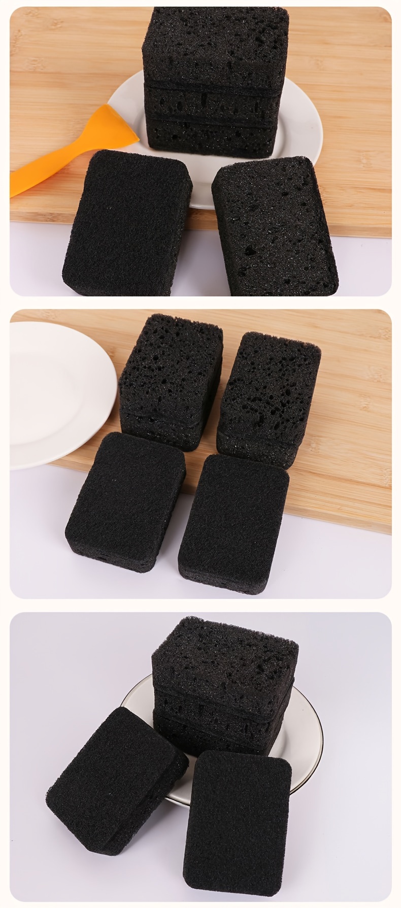 10pcs multi purpose polyurethane sponges non stick   scouring pads for kitchen bathroom living room wall toilet cleaning details 2