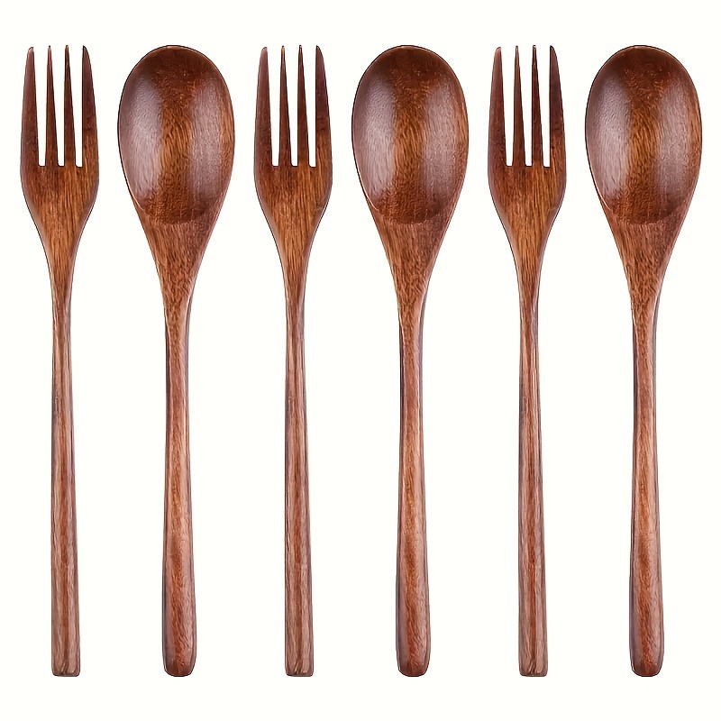 

Wooden Set - For Any Kitchen! Use As , Salad, Sweet , , Ramen , Of Wood, For , , Events, Cooking , Includes 1 Fork Spoon