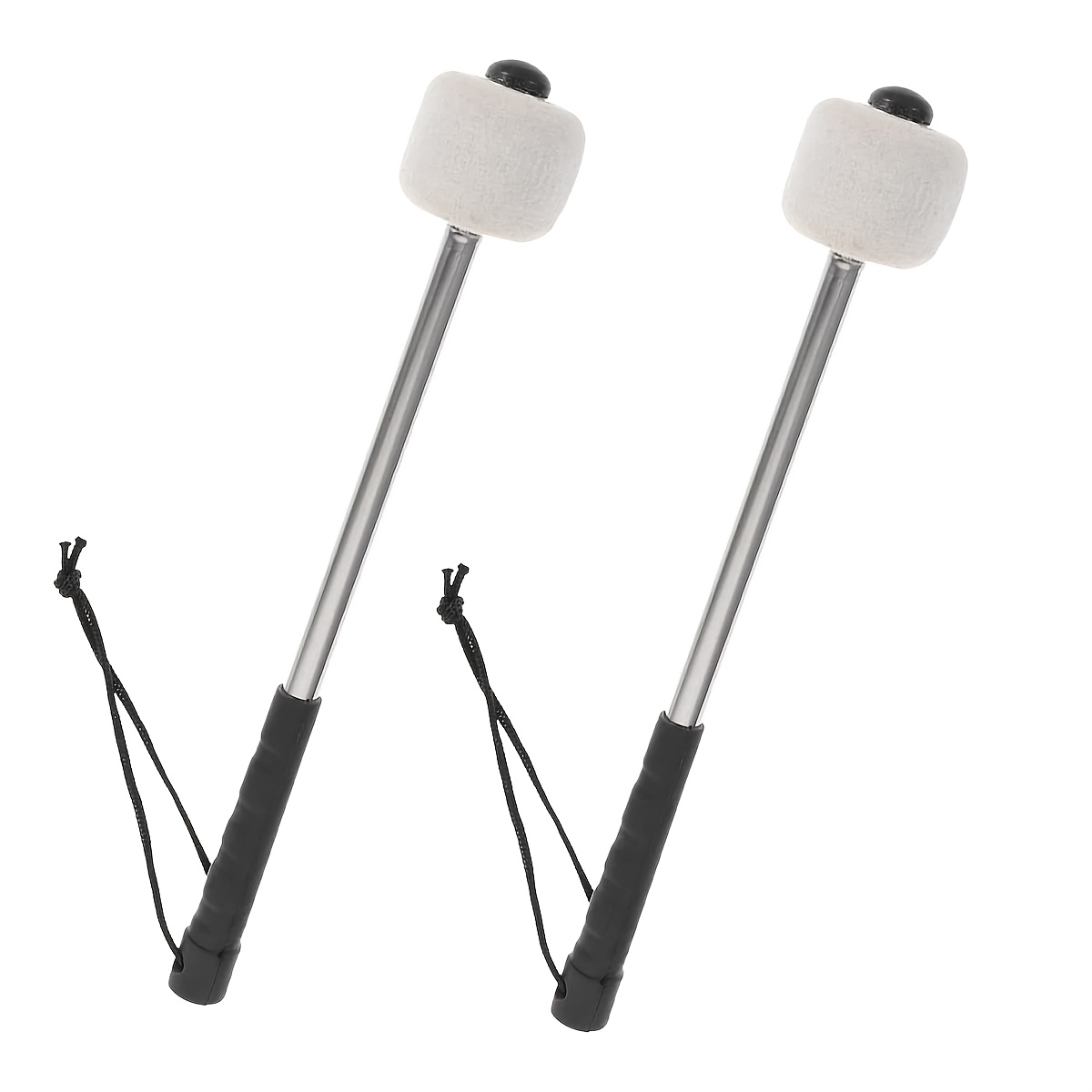 TEMU 2pcs Snare Drum Stick Mallet, Wool Felt Head Stick With Wooden Handle, Anti-slip Bass Drum Percussion Sticks, Instrument Band Accessory Part For