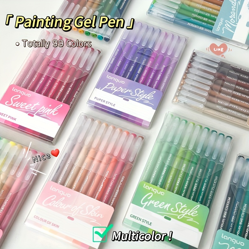 

9pcs Gel Pen Set - Ink, , Ink , For Journaling & Doodling