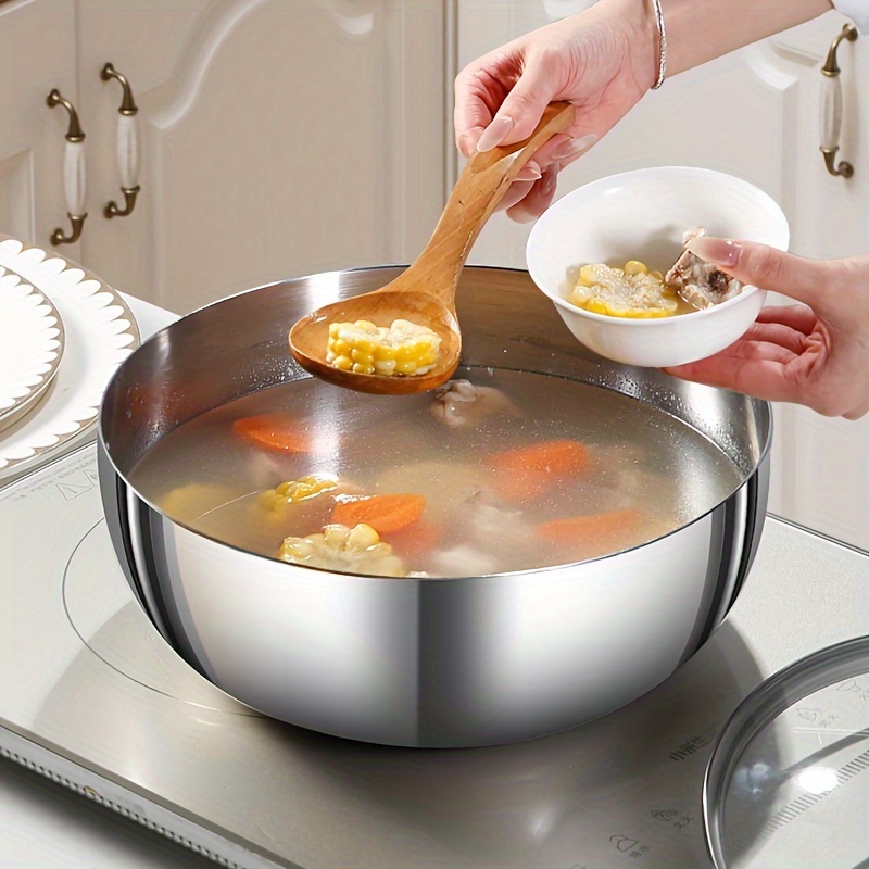 versatile 11   6 stainless steel cooking pot with glass lid large capacity food grade induction compatible for baking hot pot details 2