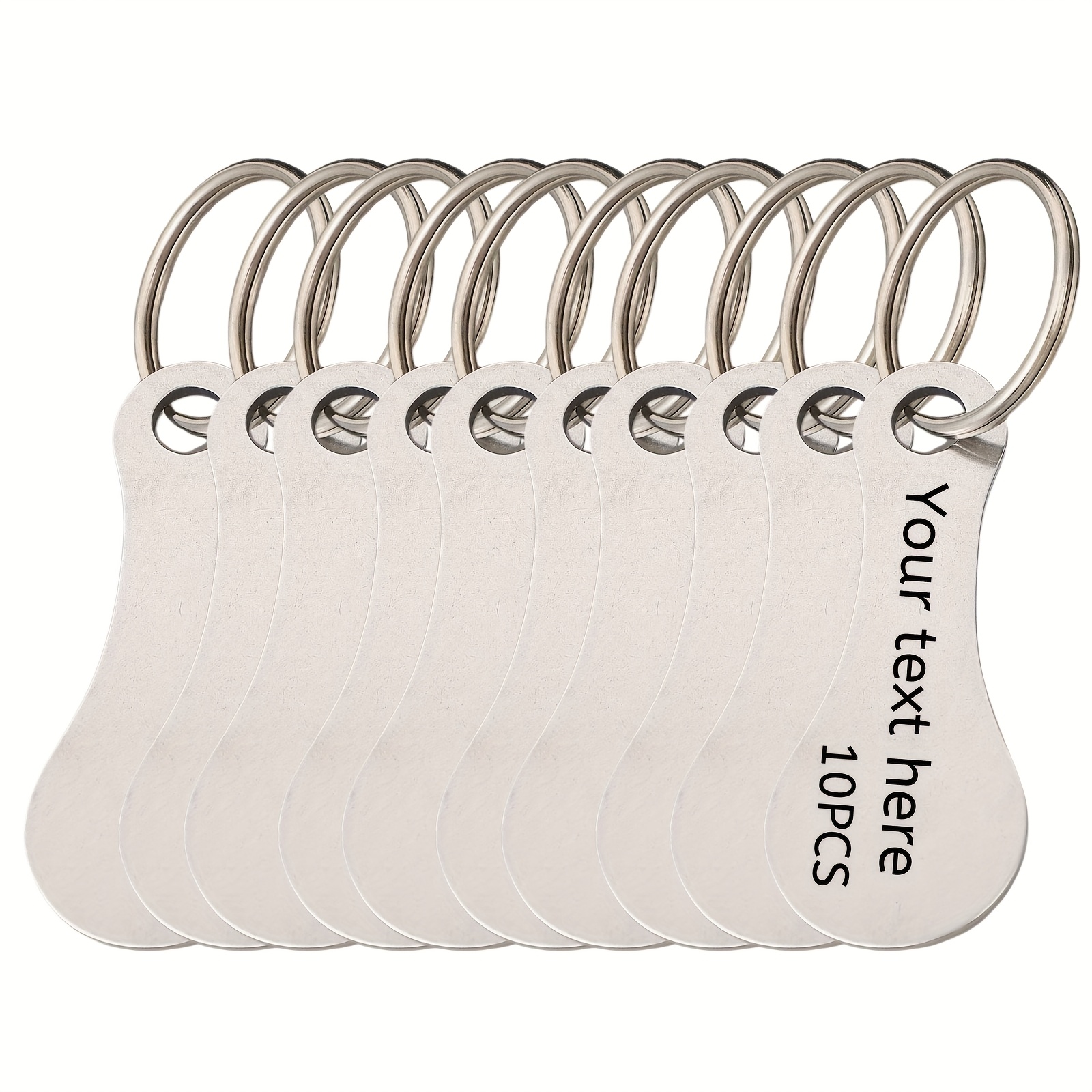 TEMU 10 Custom Six-color Stainless Steel Keychain Supermarket Trolley Anti-lost Tag Keychains, Personalized Supermarket Trolley Tokens