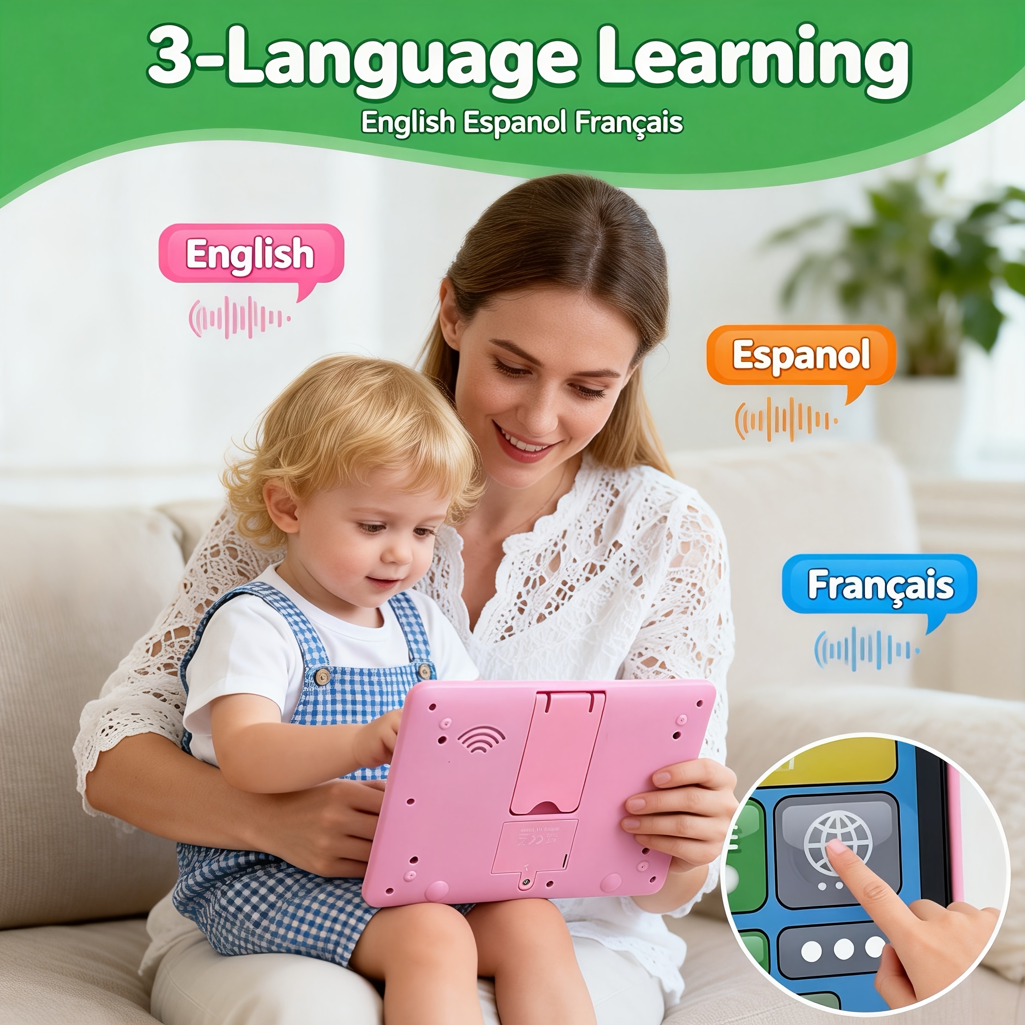 Children's Learning Machine, Learning Machine, Language Switchable - English, French, Spanish, Reading Pen, Kids Tablet, Toys, Gifts, Children's Gifts