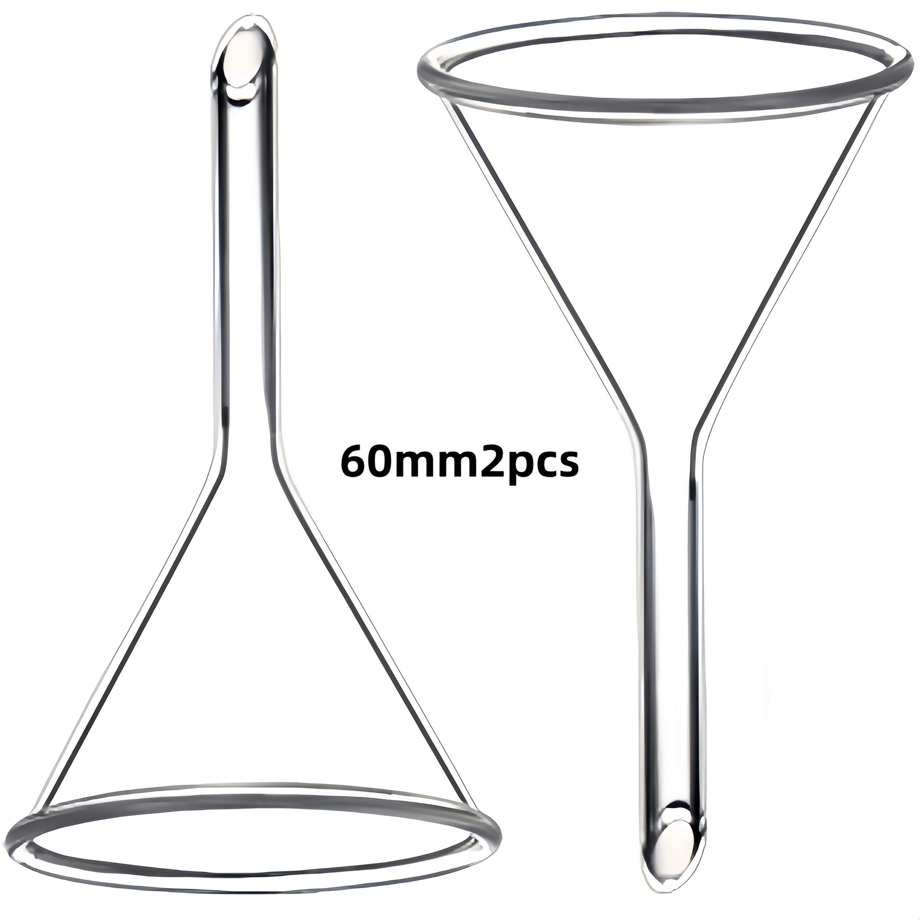 thick walled borosilicate glass short neck funnels 40mm 60mm 75mm laboratory chemical teaching special 2 pack