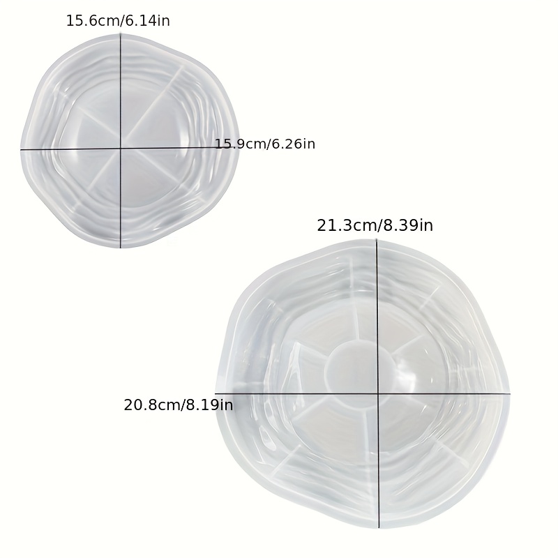 Image of Set Of 2 Silicone Molds For Irregular Trays, Suitable For Resin, Plaster, Or Cement, Designed To Ocean Waves And Water