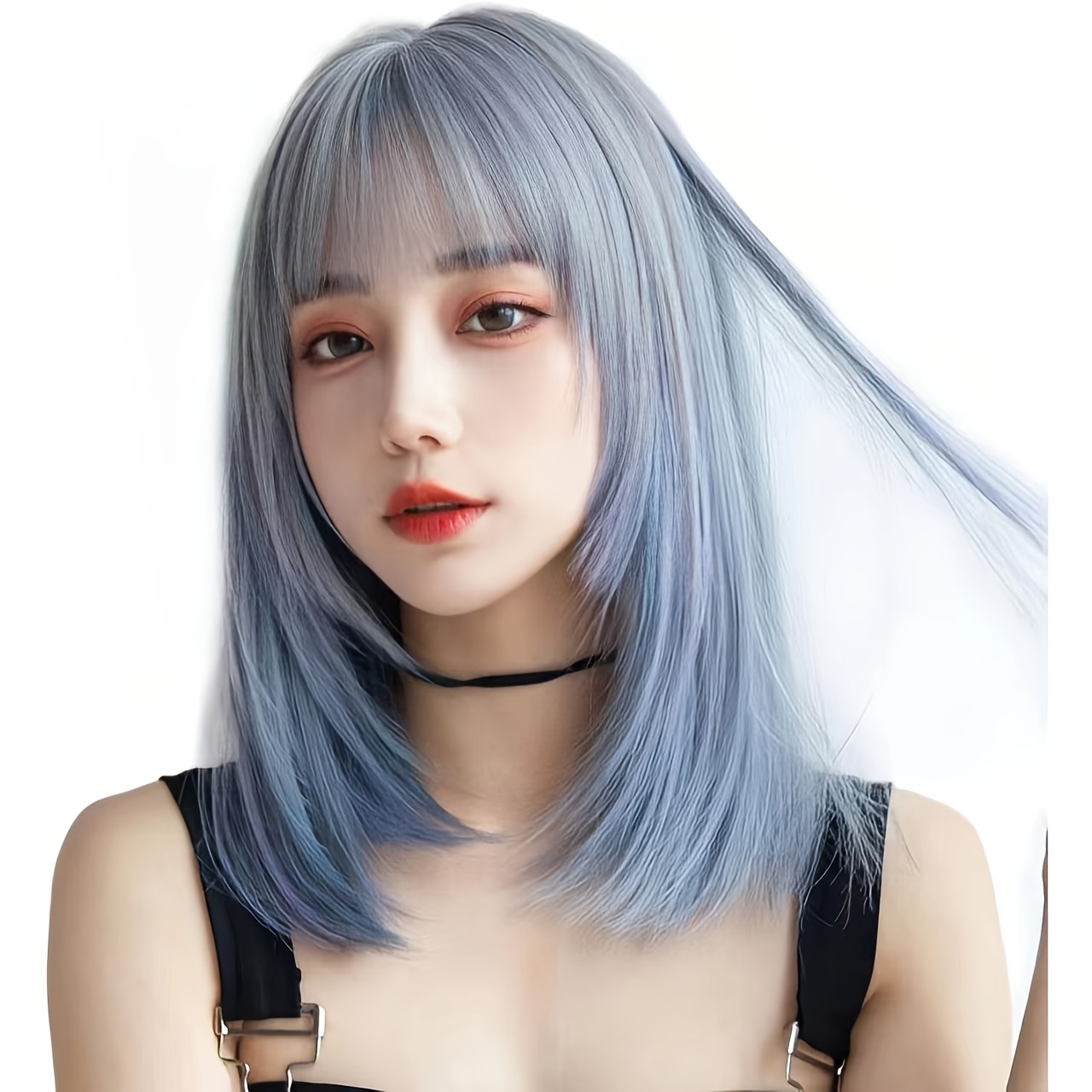 TEMU ウィッグ ロング ストレートウィッグ フルウィッグ カラー キュートスパイシーガール ルロングスタイル 女性の顔をスリムに見せる 人気 耐熱ウィッグ 原宿風