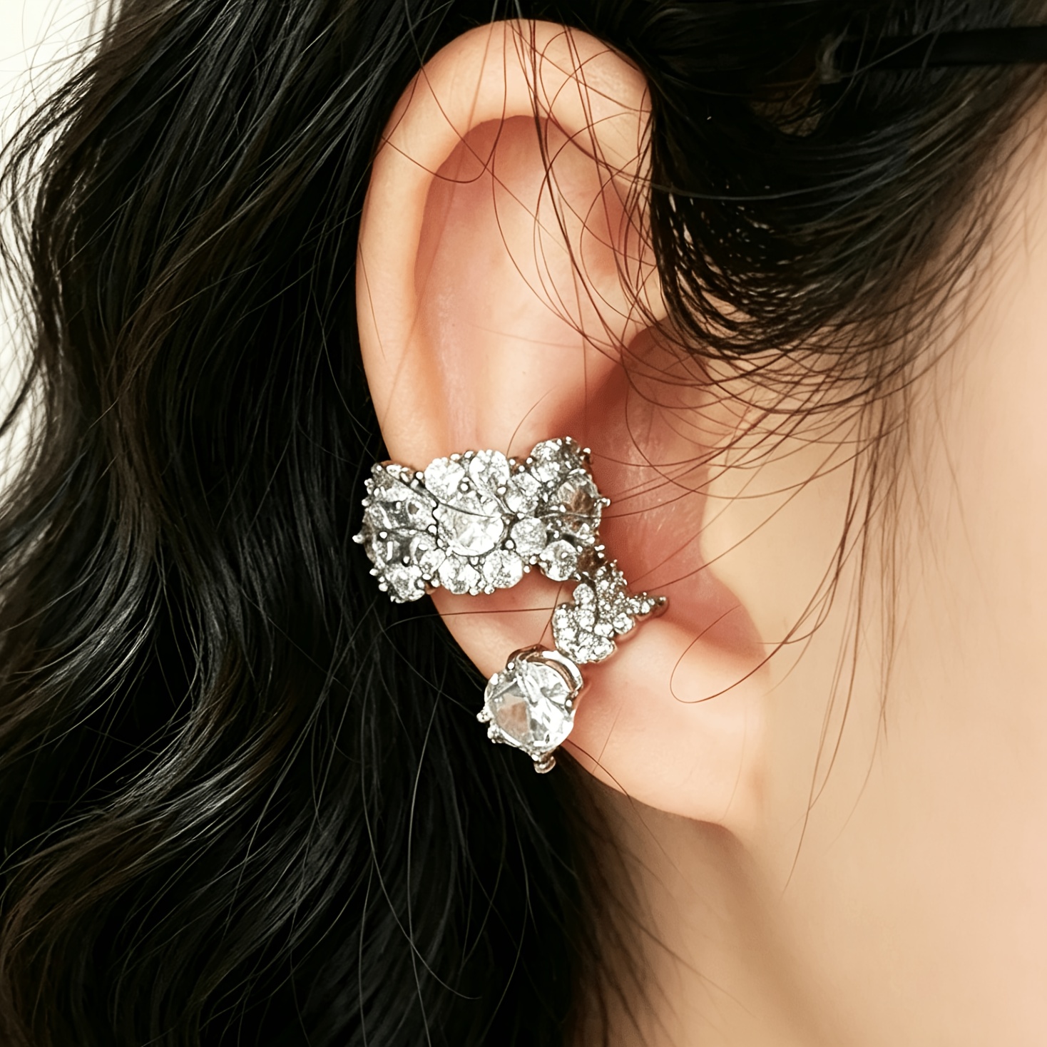 TEMU 2pcs Full- Plum Wheat Ear Clip Set, No-piercing Ear Clip Light Luxury Premium Daily Style Ear Jewelry For Women