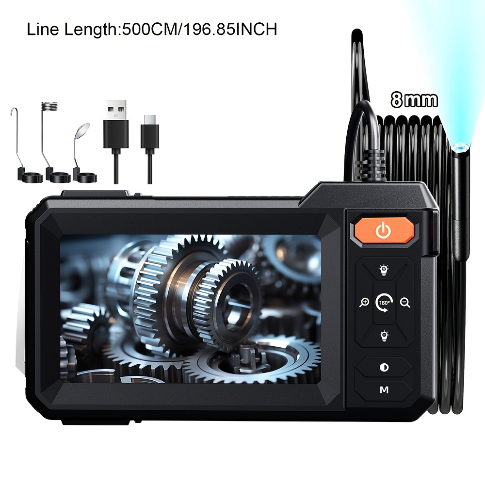 Image of Inspection Endoscope Camera With 8 Leds Light, 4.3" Ips Screen, Ip67 Sewer Borescope Camera, Ideal For Drain Pipe Inspection, Sewer Inspection Camera, Car Repair Tool, Home Decoration Tools