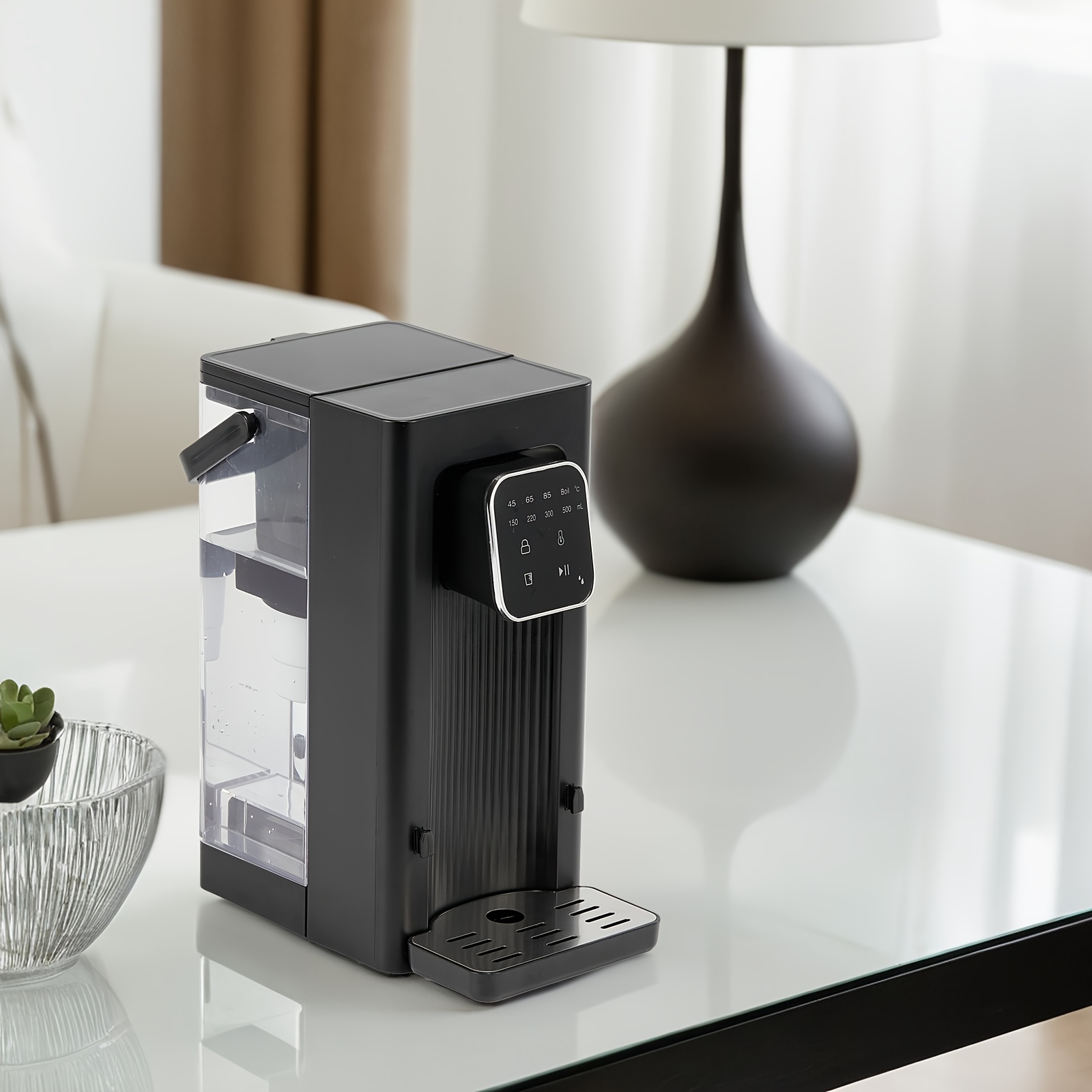 TEMU Instant Hot Water Dispenser, 4 Temp Settings (45°c-100°c), 4 Volume Options(150ml-500ml), Screen 1 Cup , 2.5l , Safety Lock, Electric Kettle,