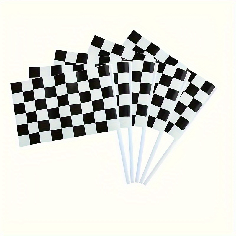 

12pcs, Black And White Racing Flags, Small Racing Flags For Birthday Party Decoration, Table And Home Decoration