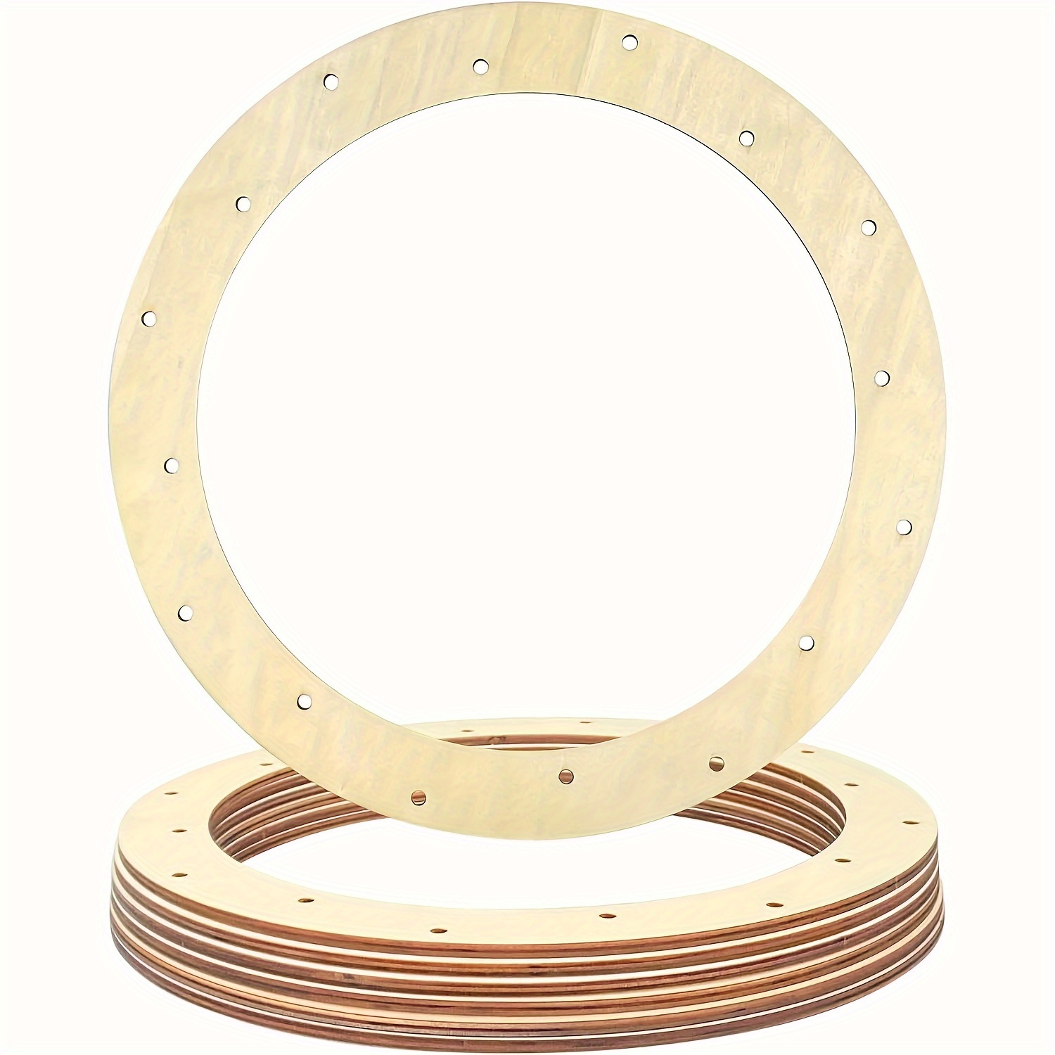 

6-pack 12" Unpainted Wooden Wreath Frames With 16 Holes - Diy Craft Rings For Floral Arrangements, Home Decor & Party Centerpieces