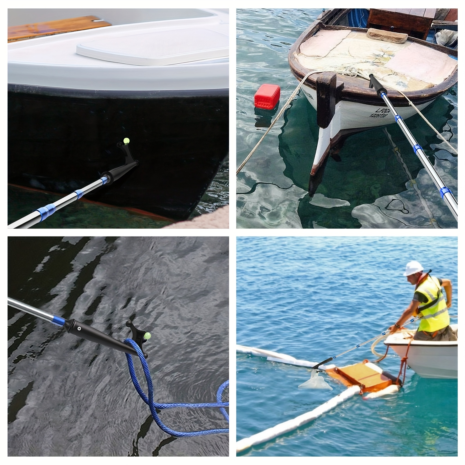 Adjustable Telescoping Boat Hook with Luminous Beads