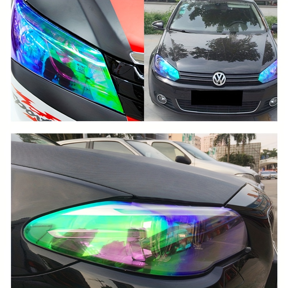 Yellow Chameleon Headlight Tint Film – 30x100cm | PVC, Adhesive, Includes Free Squeegee