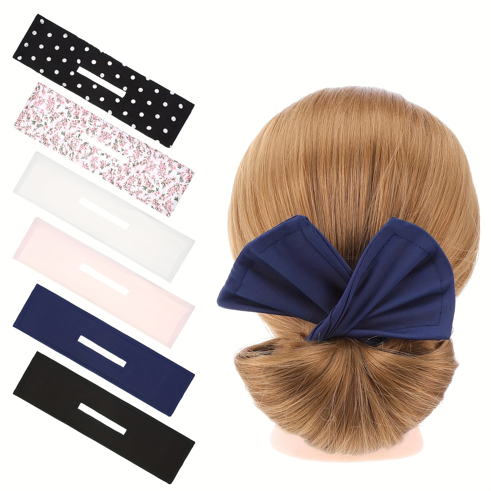 E-shop 6er-Pack Drehclip Haarknoten-Maker, 6-Farben Französische Haarlockenwickler, Geeignet für langes, lockiges und glattes Haar, Lazy Haarknoten