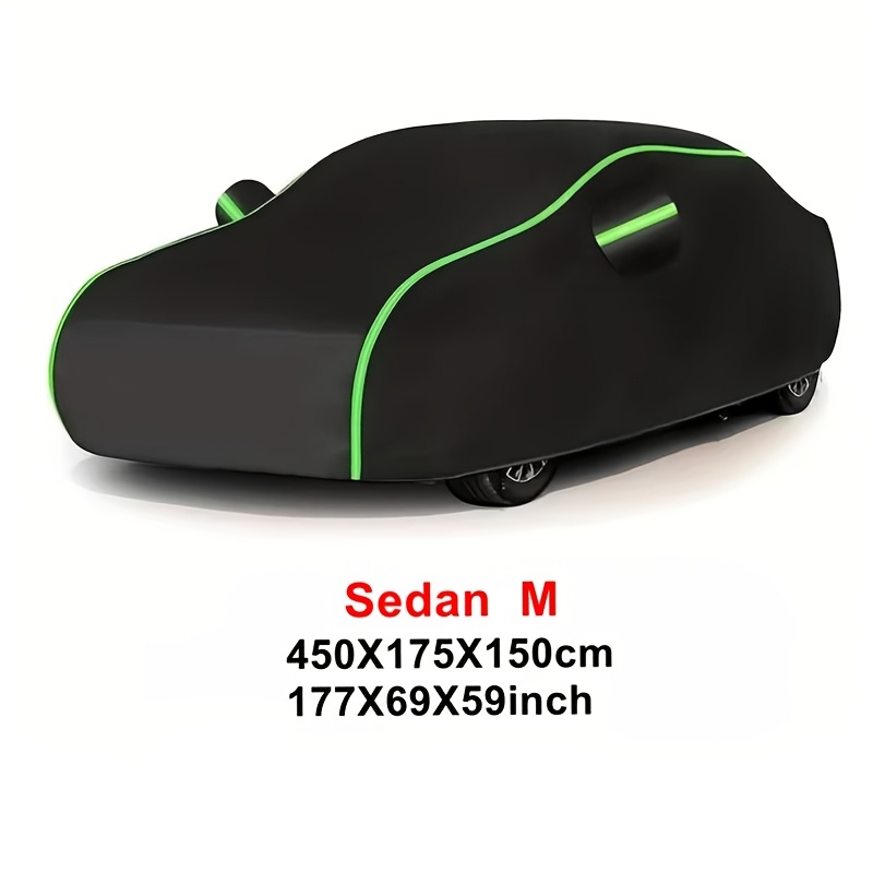 TEMU Housses de voiture universelles avec bande réfléchissante adaptées pour Audi, , Volkswagen, Mazda, etc. Housse de voiture noire anti-poussière,