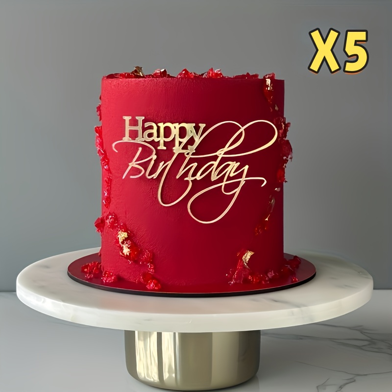 3/5/10/15pcs Happy Birthday Cake Topper, Acrylic Decoration, Modern Birthday Baking Decoration, Reusable Party Cake Decor Supplies For Birthday Celebration，halloween, Christmas