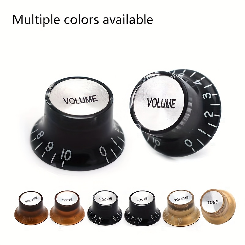 

Un ensemble de boutons de guitare pour de volume et de tonalité, style bouton de guitare électrique, trou de tige de 6mm/18T, bouton de guitare noir pour amplificateur de guitare électrique