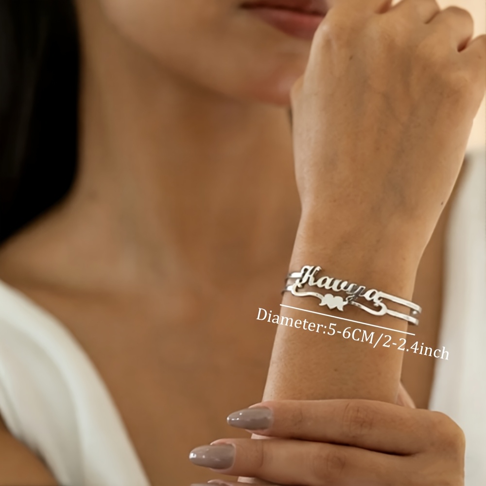 Personalized Name Love Heart Bracelet, Cute Butterfly Design