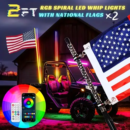 Lighting-Likes 3FT Blue LED Whip Light – Flexible Antenna Flag Pole For UTV, ATV, RZR, Polaris, Can-Am (1 Pack)