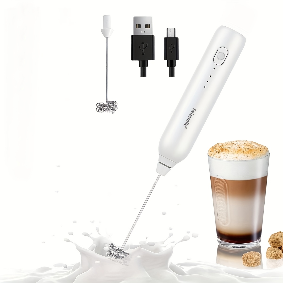 Rechargeable Electric Milk Frother & Mini Whisk