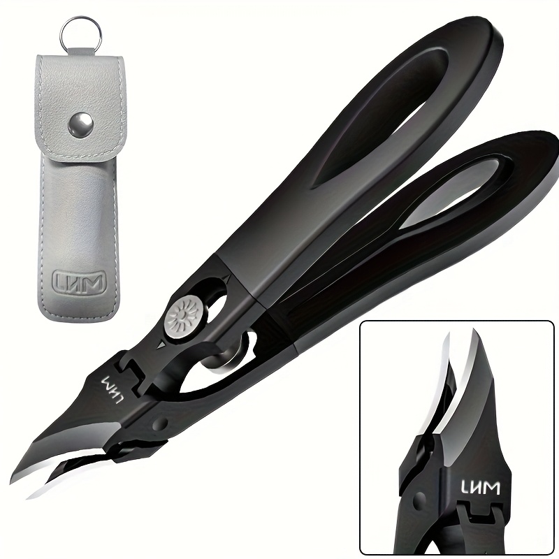 2pcs Jaw Opening Nail Clippers Set, Toenail Clippers For Thick Nails, Heavy Duty Nail Cutter, Stainless Steel Toe Nail Clippers For Seniors, , Manicure, Pedicure, Big(black)