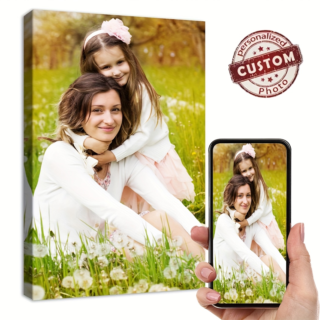 Portrait Personnalisé Imprimé Sur Toile Encadrée - Transformez Votre Photo En œuvre D'art Pour Votre Intérieur