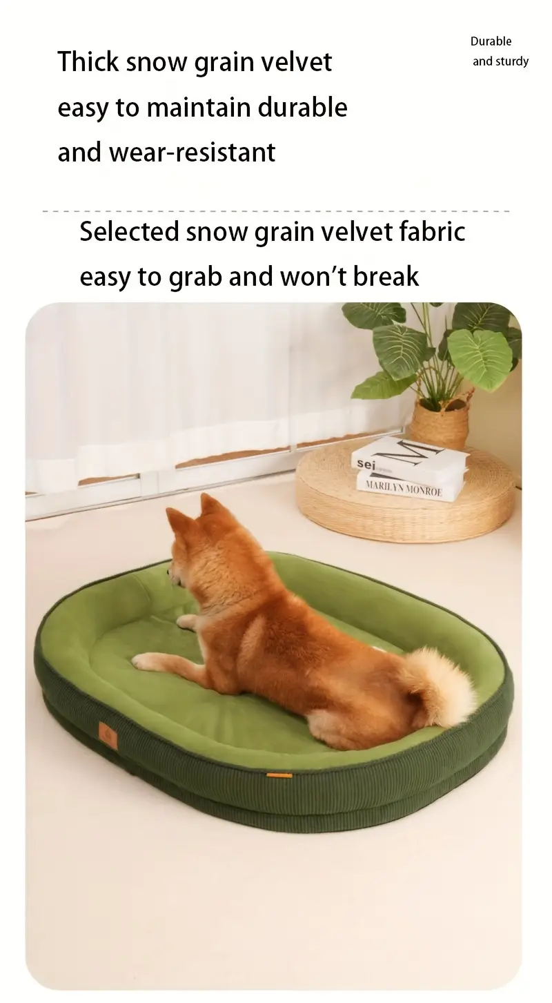 1 polyester dog bed with memory foam insert non slip washable pet bed for cats and dogs green and black medium to large pet bedding bed durable pet bed dog beds Product details 5