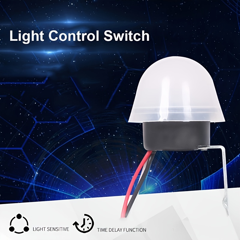 

1pcs Light Control Switch Photo Sensor As-20, Ac/dc 12v 110v 220v, 50-60hz, 10a Automatic Photocell Dusk To Dawn For Outdoor Street Lighting, Time Delay Function, Light Sensitive, Hardwiring Required