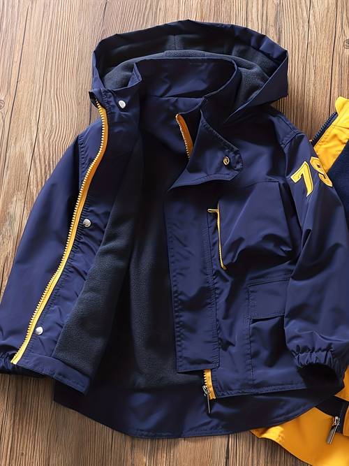 boys fleece jackets new for autumn and winter warm windproof hooded jackets windbreakers for older kids and big children stylish winter tops suitable for kids aged 2 12