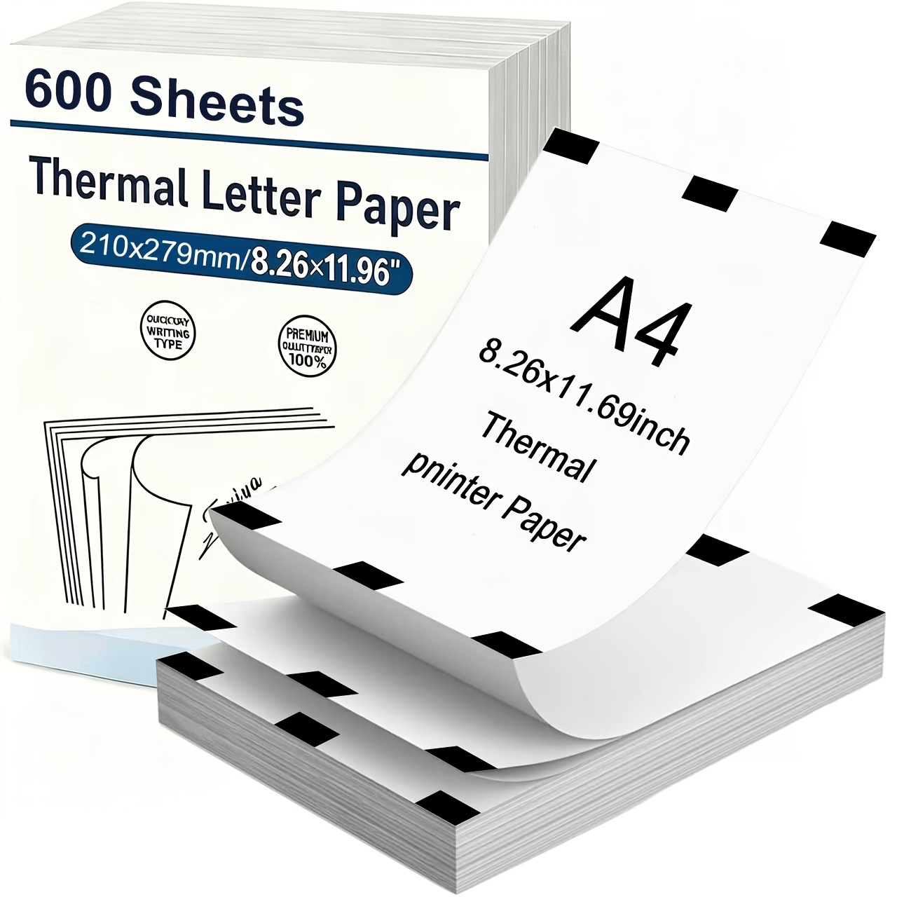 TEMU 600 Sheets Of Thermal Paper. The Size Sheet Is 8.26 X 11.69 Inches. The Paper Is Continuous, Perforated And Quick-drying. Suitable For Use With