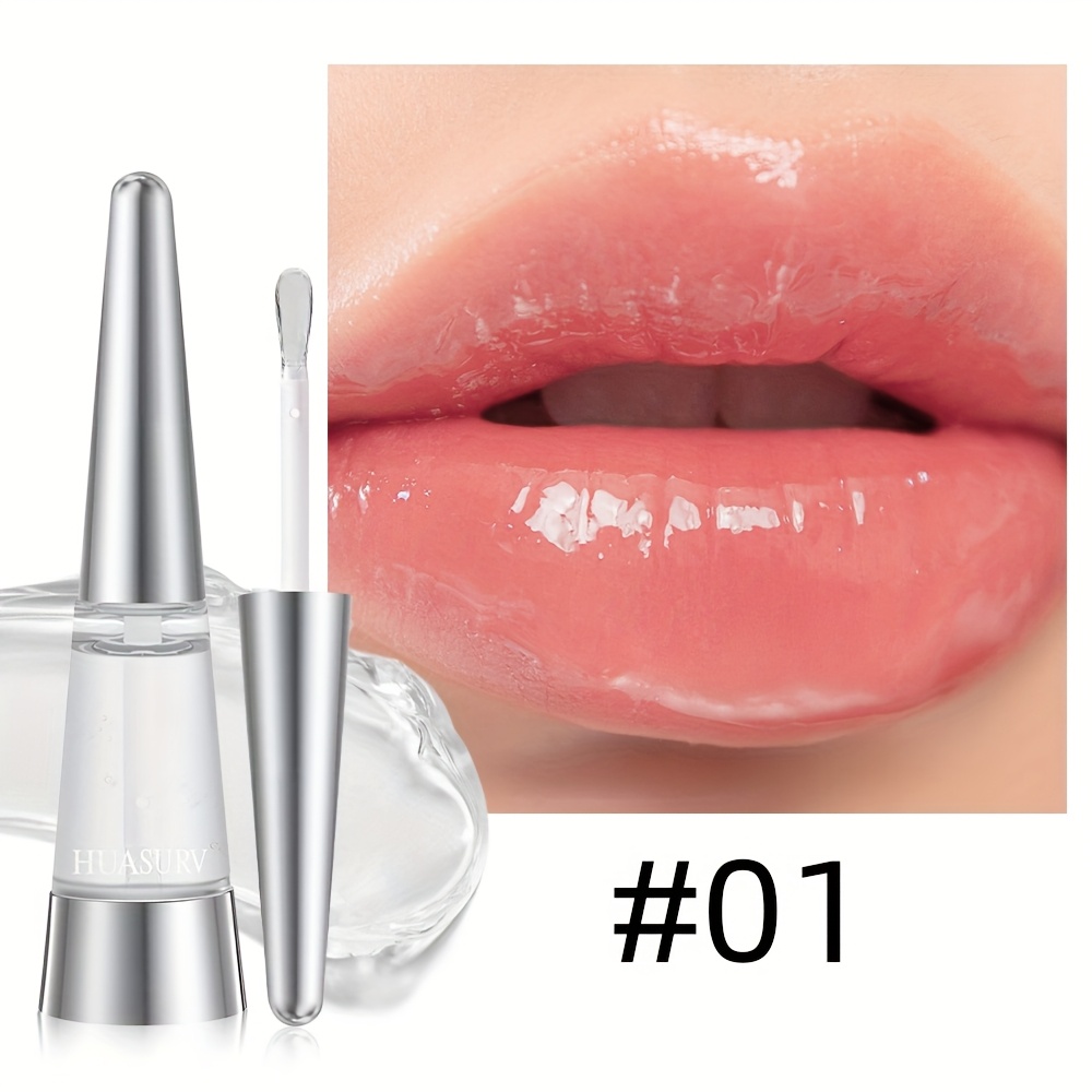 1pc Huasurv Plumping Lip Oil - Glossy Hydrating Lip Gloss With Volume Boosting Formula, Non-drying Non-sticky Warming Lip Oil Suitable For Skin Types, Glossy Lip Oil For Fuller Lips