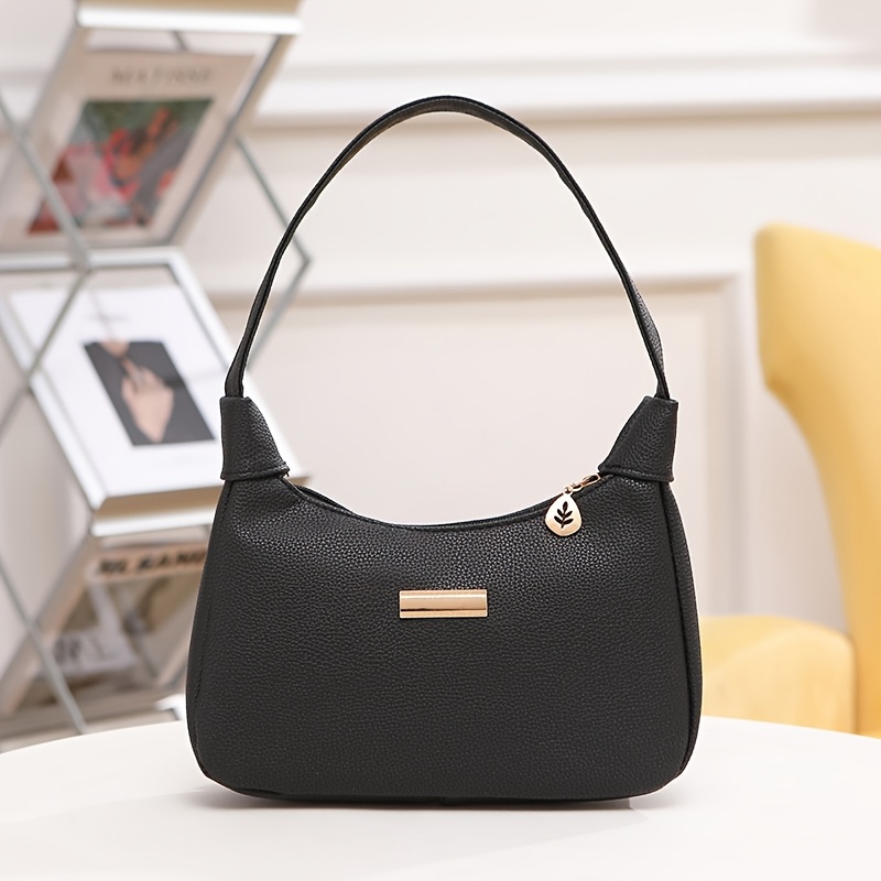 Single Shoulder Underarm Women', Lychee Pattern Small Handbag, Small And Elegant With Zipper, Multiple Colors