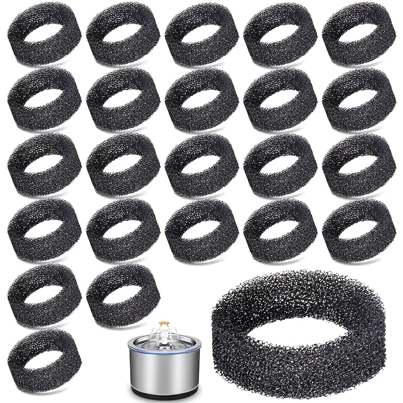 TEMU 12pcs Cat Fountain Filter Replacement Sponge Refills - Compatible With 2.2l/74oz And 2.5l/84oz Stainless Steel Pet Fountains, Easy Design, ,