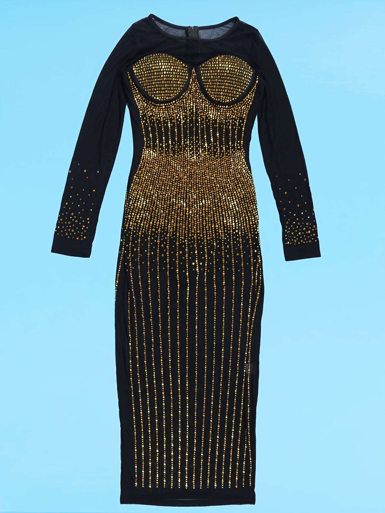 white long sleeve sequin dress Jasilia Long Sleeve Mini Dress in Neutral Sequin , Cut Out