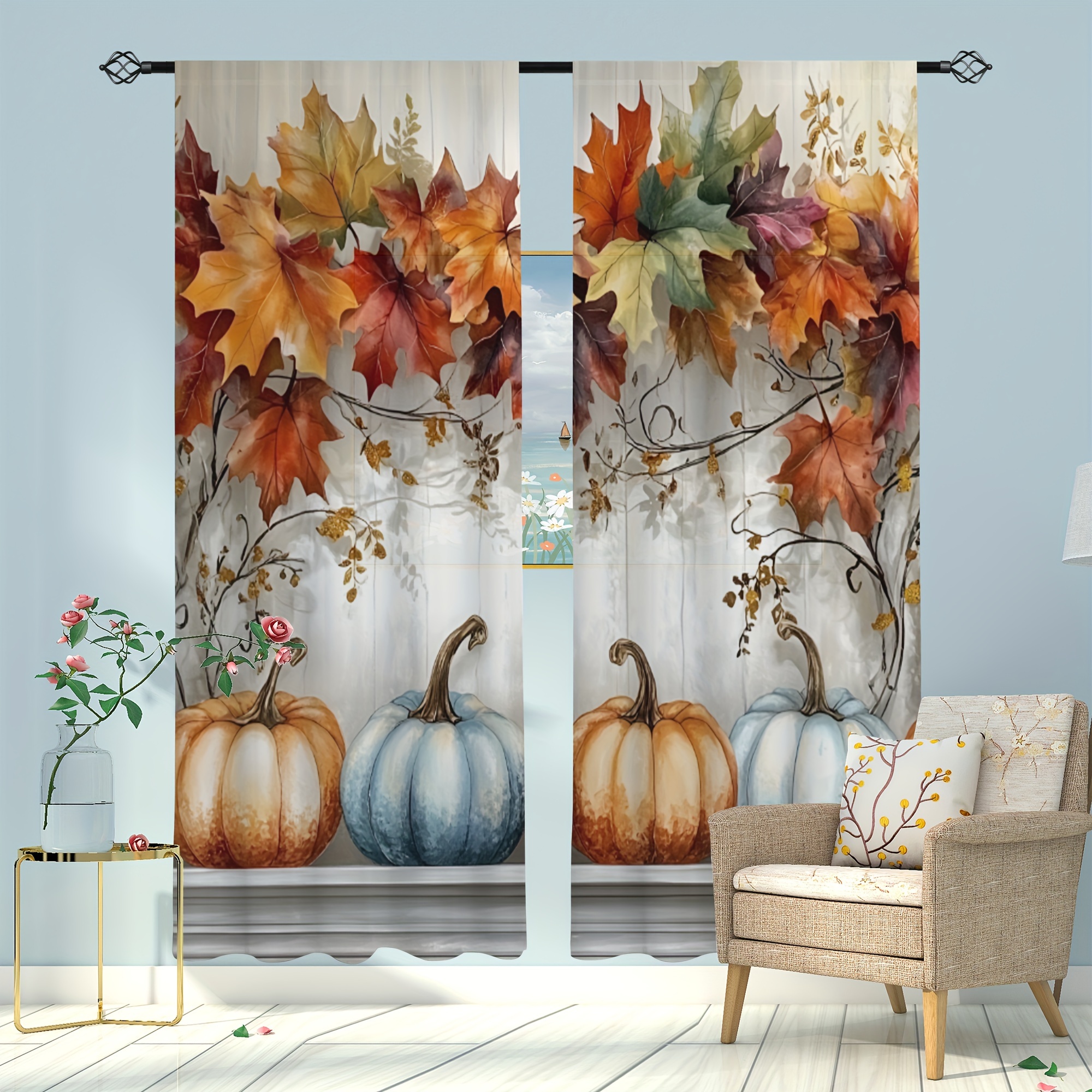 

2pcs & Sheer Curtains - , , Polyester, Rod , -, For // , Party Supplies