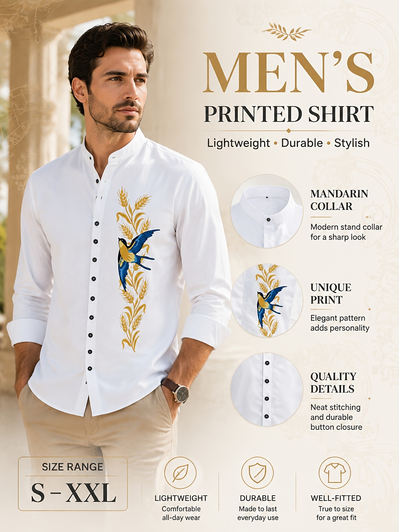 chinese shirts for men sold on Temu Australia