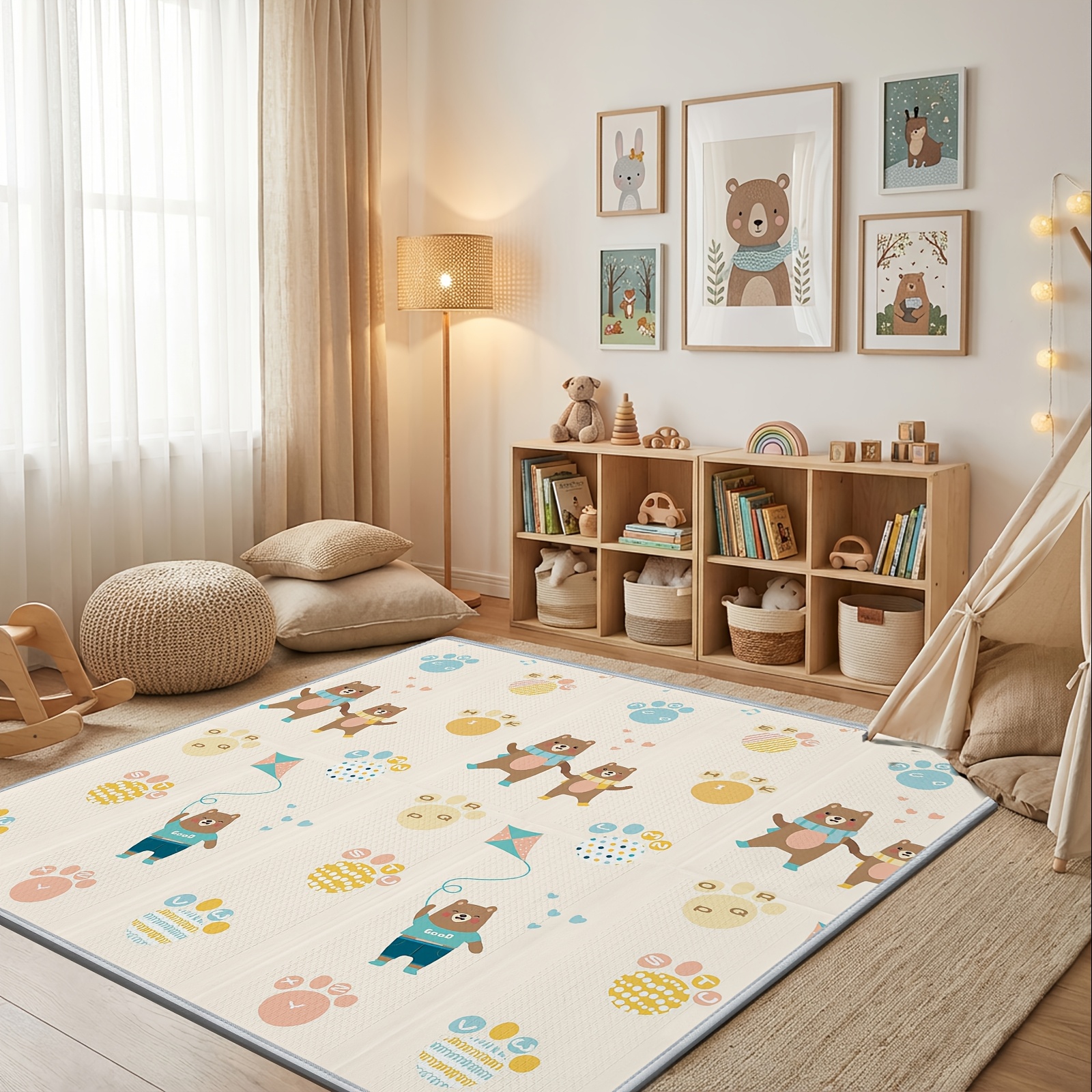 79x71 Inch 2-Sided XPE Baby Play Mat for Development