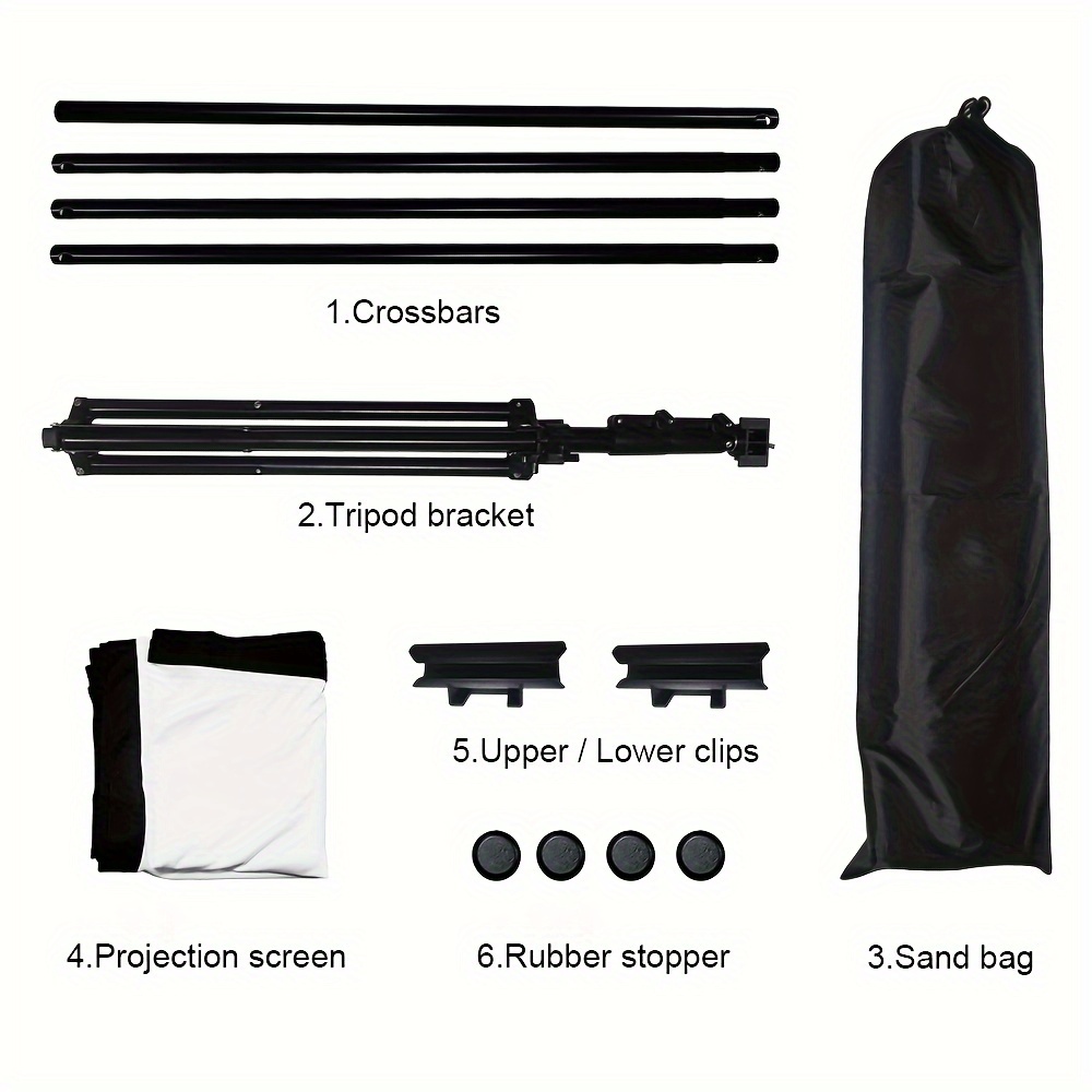   projection screen with bracket 60 72 inch outdoor projector screen 16 9 and tripod stand portable projection screen     on     wall mounted lightweight and compact easy to set up suitable for home theater backyard party office demonstration