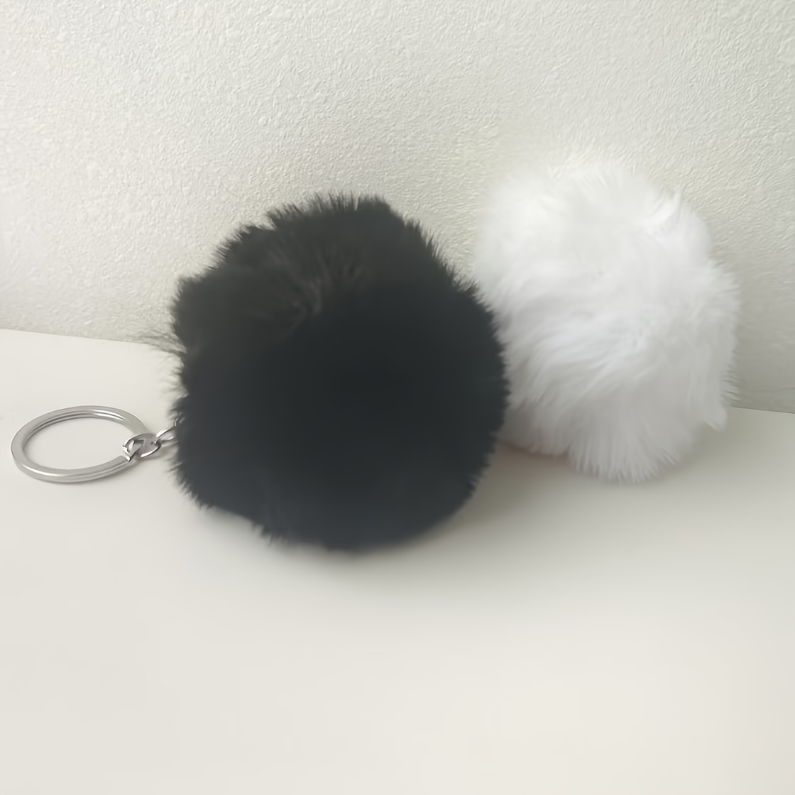 Faux Rex Rabbit Ball Keychain Pendant for Bags