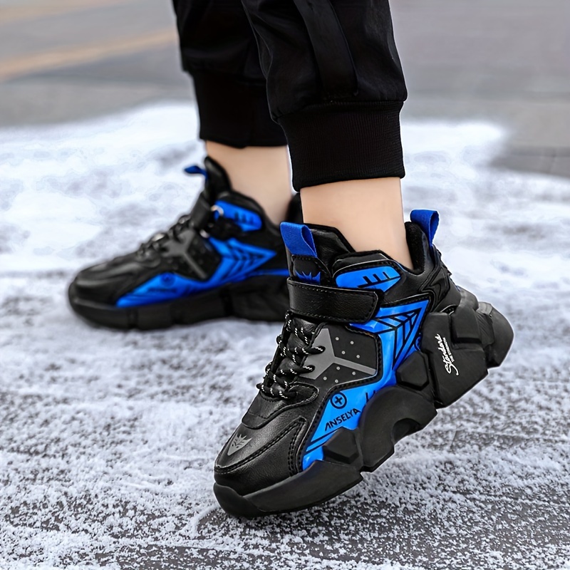 Jongensmode-sneakers - Duurzame laagtop-basketbalshoes met sluiting, ademende stofinleg en EVA-gepolijste zool voor outdoor-hardlopen, casual-draag - Comfort voor alle seizoenen, basketbalshoes, sportkleding, stijlvolle design met lusen, gevoerde EVA-zool