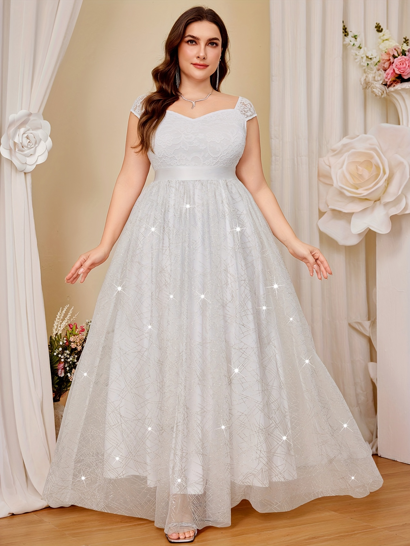 plus size womens elegant v neck mermaid a line maxi formal Temu