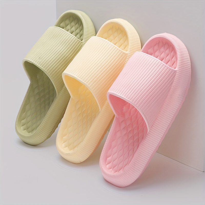 

Minimalist Unisex Eva Pillow Slides, Ultra Soft Wear-resistant Home Bathroom Shoes, Comfy Indoor Shower Slides For Women