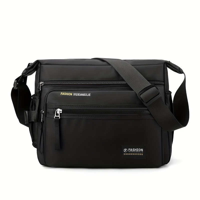 TEMU Large-capacity Business Single-shoulder Bag, Casual And Fashionable Universal Crossbody Bag, Can Bottle, Zipper Opening, Adjustable Shoulder