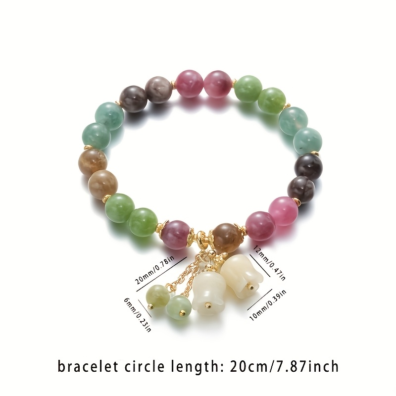 4pcs Bohemian Style Amethyst Beaded Bracelet Set with Dangling Charms
