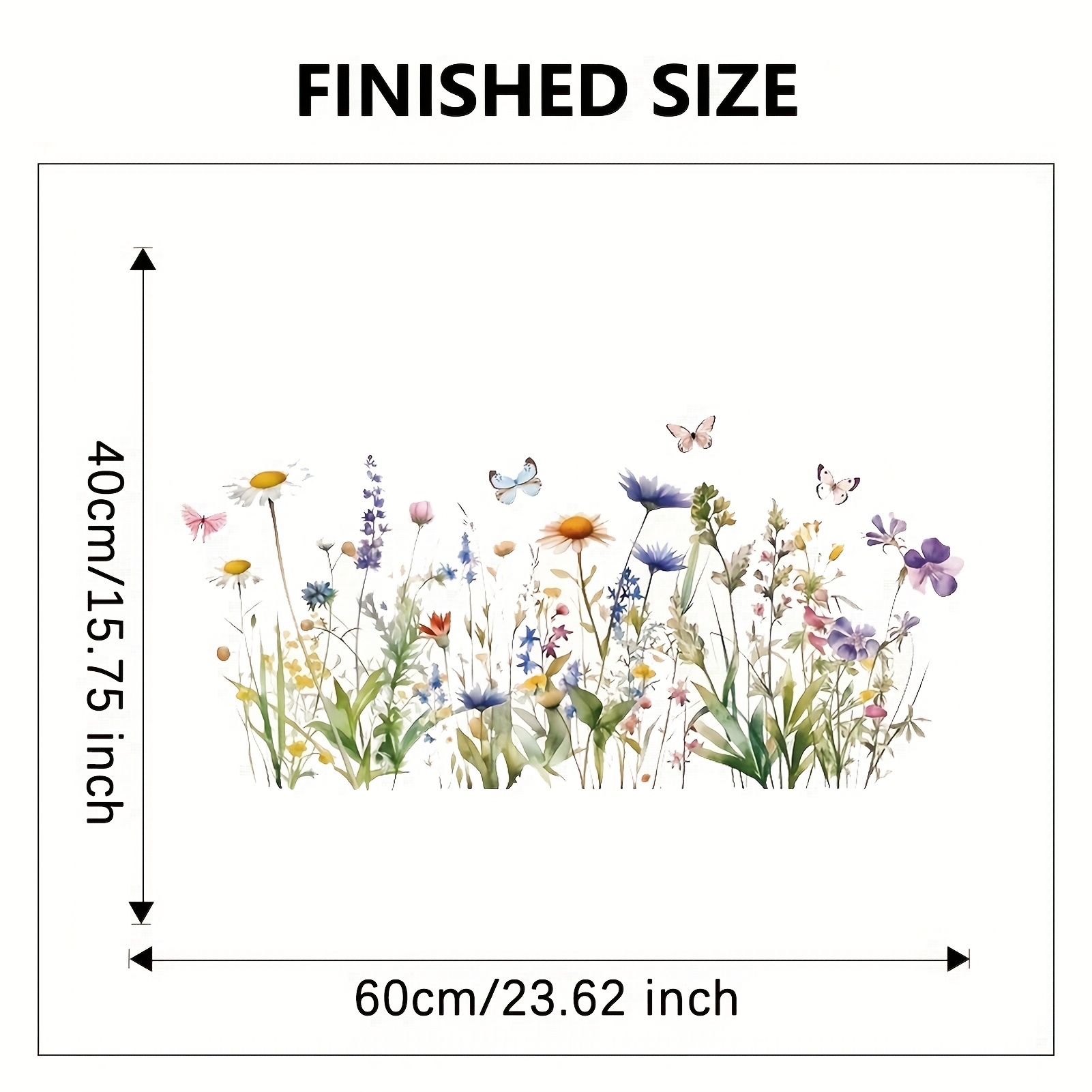 Image of 1pc Scandinavian Floral And Wall Sticker - Easy To Apply, Removable Pvc Wallpaper, Suitable For Living Room, Bedroom, Hallway Decoration, Plants, Skirting Board, Sofa