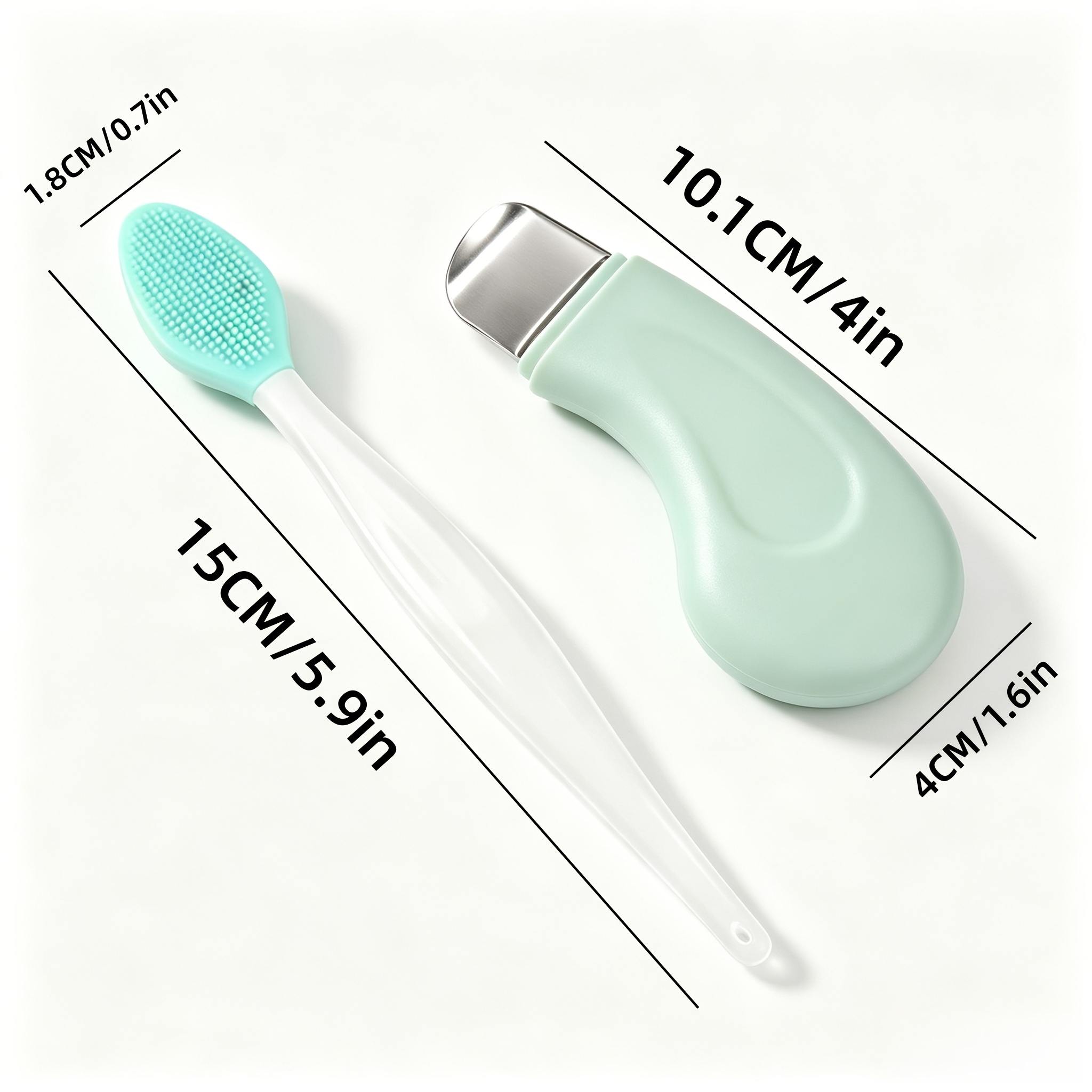 4pcs Facial Cleansing Kit with Scrub Brush & Blackhead Scraper