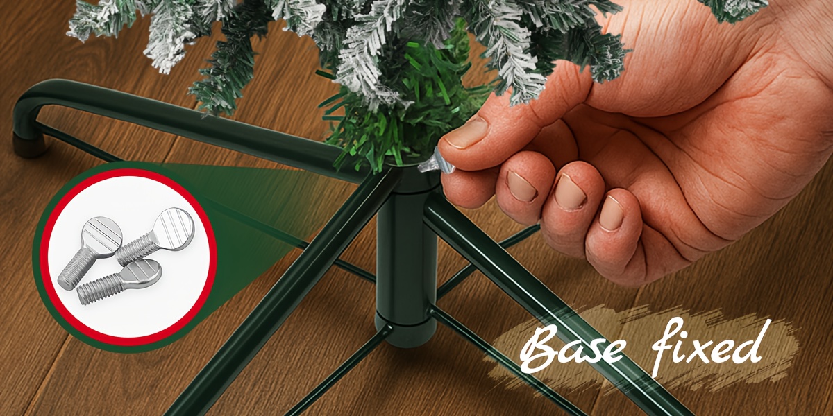 Christmas Tree, All-Snowflake Artificial Christmas Tree, Artificial Cedar Christmas Tree, 210cm, PVC, Flocked Christmas Tree, With Foldable Metal Stand And Frame, Suitable For Home Christmas Parties, Living Rooms, Outdoor Displays