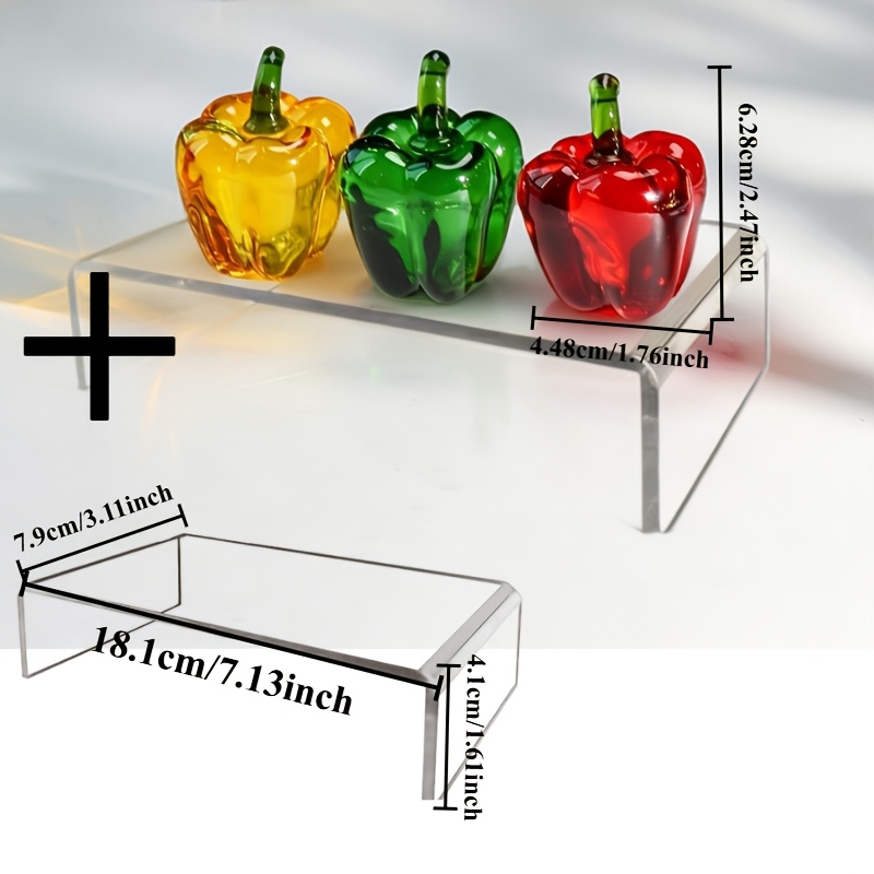 Image of 3pcs Mix(red, Green, Yellow) Glass Bell Pepper Ornament, Crystal Chili Sculpture, Home Tabletop Decor, Art Collectible Souvenir And Gift